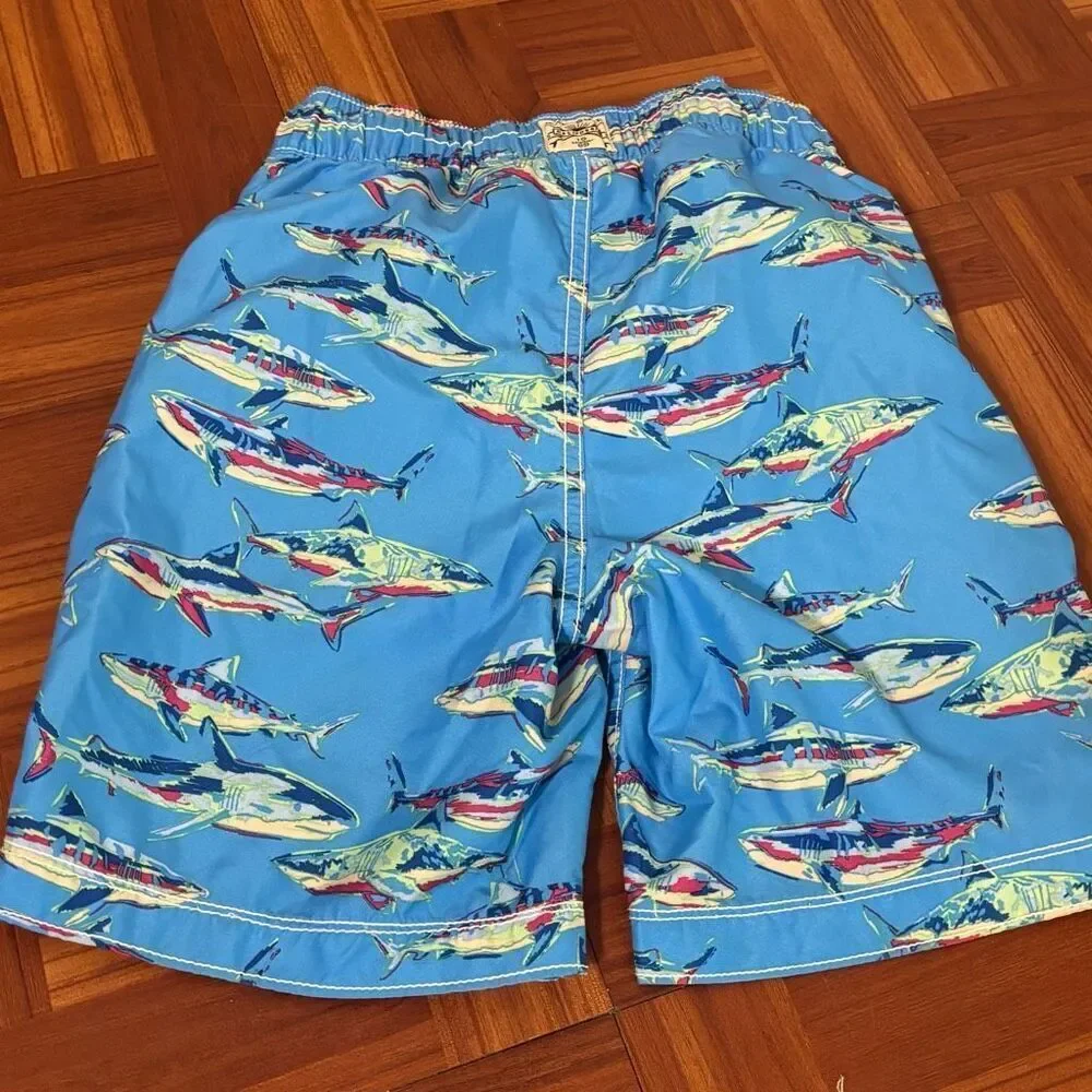 Gap Kids Boys Blue Shark Swim Trunks beach‎ swimming summer Small